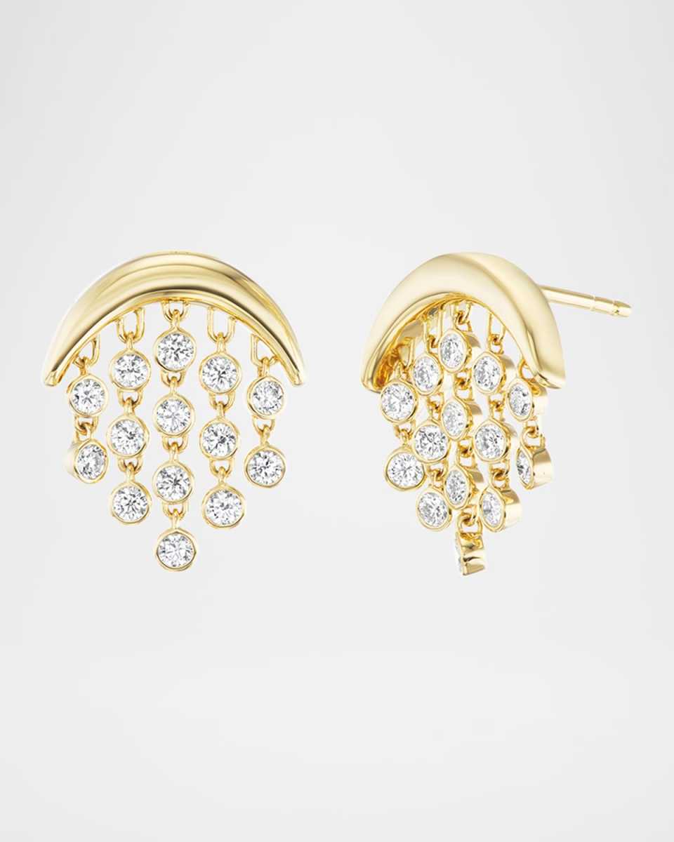 18K Yellow Gold Baby Fringe Diamond Earrings